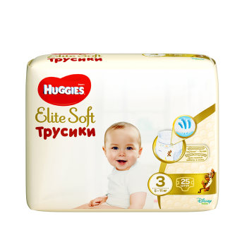Трусики-подгузники Huggies Элит Софт 3 (6-11кг), 25 шт.
