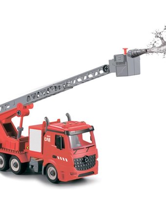 Миниатюра фотографии Пожарная машина-конструктор funky toys с выдвижной лестницей