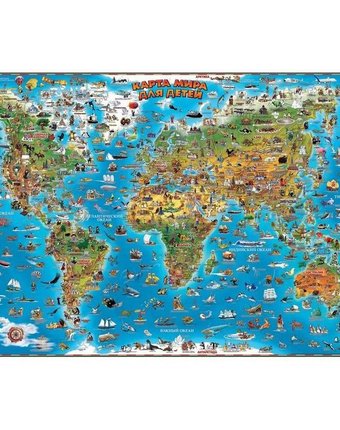 Миниатюра фотографии Настенная карта агт геоцентр карта мира для детей