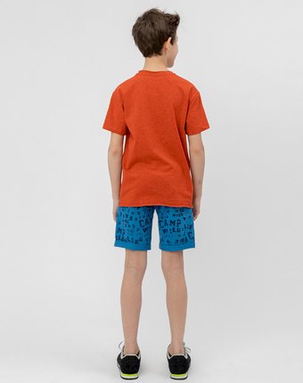Миниатюра фотографии Оранжевая футболка с принтом button blue