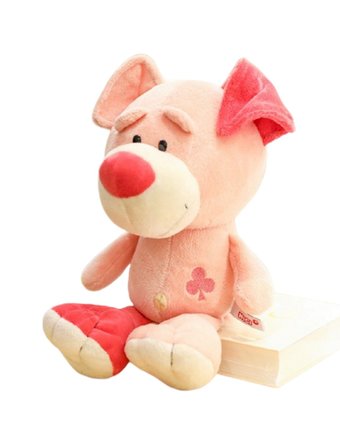 Мягкая игрушка Super01 Собака 30 см цвет: розовый