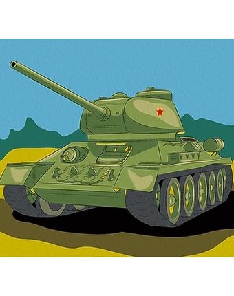 Миниатюра фотографии Картина по номерам артвентура танк т-34