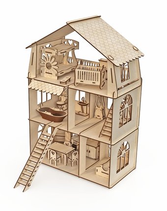 Конструктор-кукольный домик ХэппиДом \"Коттедж с мебелью Premium\"
