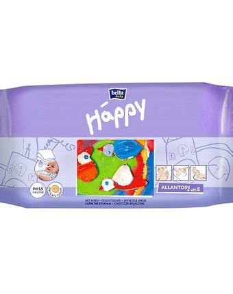 Салфетки Bella «Baby Happy Classic» влажные с витамином Е и аллантоином, 64 шт