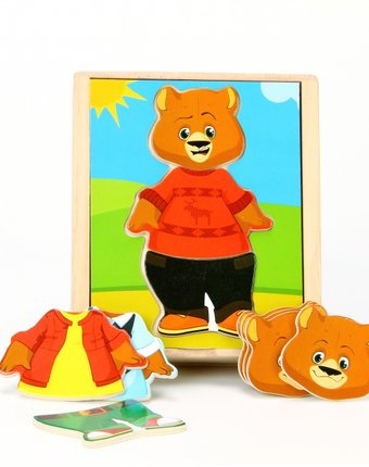 Миниатюра фотографии Деревянная игрушка мир деревянных игрушек медвеженок миша