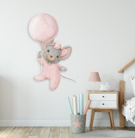 Miaworkstudio Интерьерная наклейка Мышка с шариком