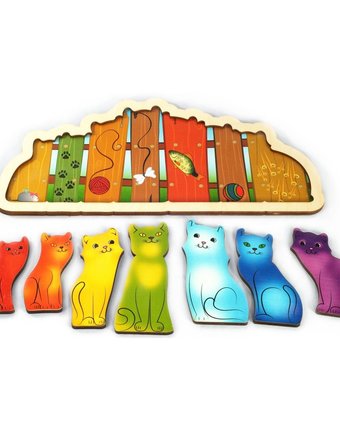 Рамка-вкладыш Нескучные игры Разноцветные котята, 28 х 13 см