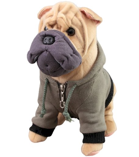 Мягкая игрушка Super01 Шарпей 30 см цвет: бежевый