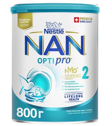 Молочная смесь Нан Optipro® 2 6-12 месяцев, 800 г