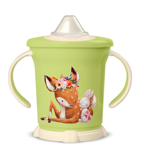 Поильник Пластишка с ручками и декором, для новорожденных