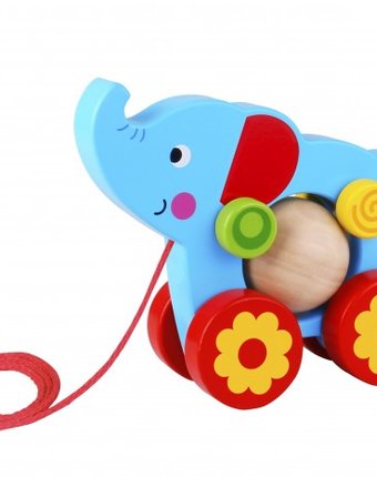 Миниатюра фотографии Каталка-игрушка tooky toy каталка слоник tke006