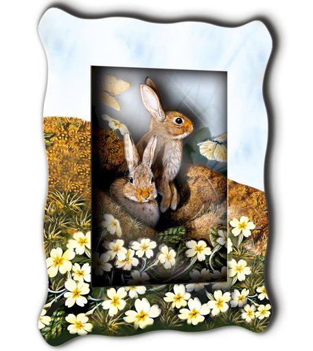 Хобби и Творчество VIZZLE Объемная картина Зайцы весной