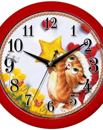Миниатюра фотографии Часы камелия настенные котик