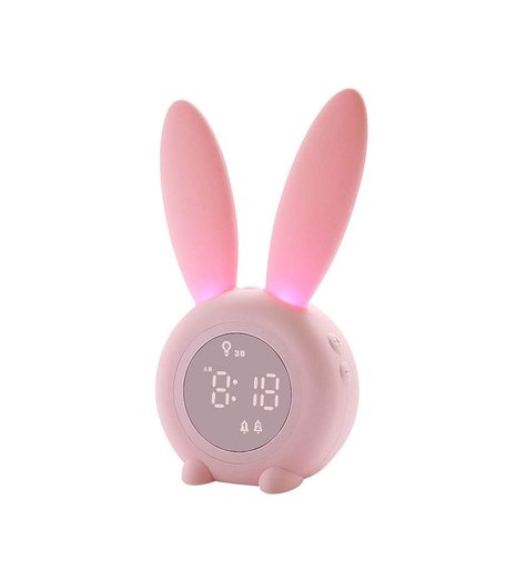 Часы будильник электронные LaLa-Kids с подсветкой Зайчик