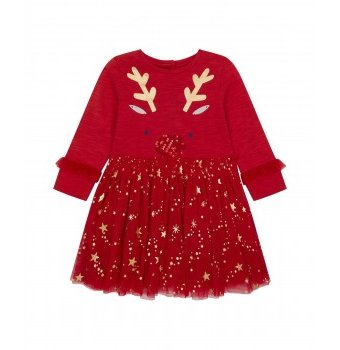 Платье "Рождественский оленёнок", красный