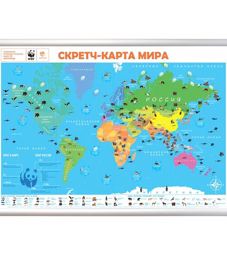 Карта-скретч мира Smart Gift WWF Green Edition