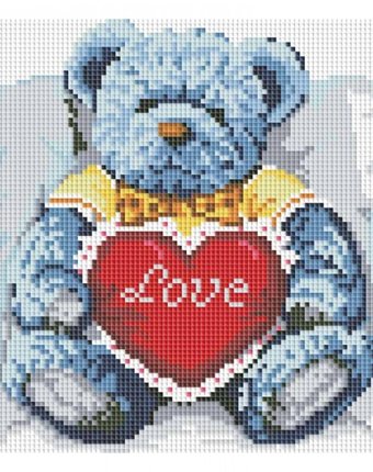 Миниатюра фотографии Белоснежка мозаичная картина медвежонок с сердцем 251-st-s