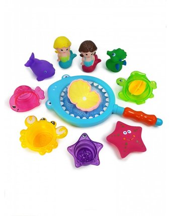 Миниатюра фотографии Яигрушка набор игрушек для ванной русалки с сачком