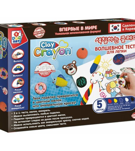 Тесто для лепки 1Toy Art Clay Crayon, 5 цветов