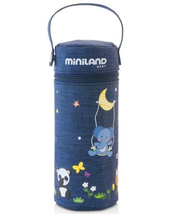 Миниатюра фотографии Термо-сумка для бутылочек miniland soft "denim" 330 мл, цвет: темно-синий