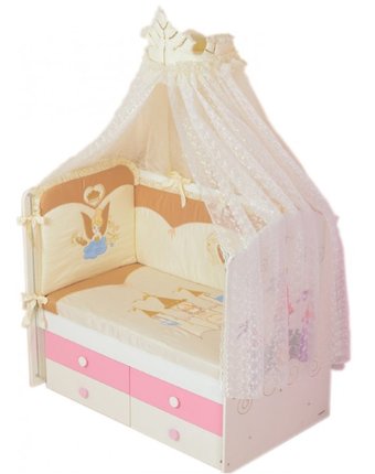 Миниатюра фотографии Комплект в кроватку селена (сдобина) принцесса (7 предметов)