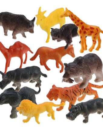 Миниатюра фотографии Набор фигурок наша игрушка дикие животные (12 шт.) 5 см