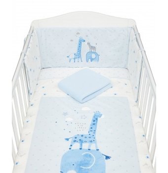 Набор для детской кроватки "Сафари", голубой