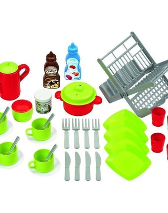 Игровой набор Ecoiffier сушилка для посуды+посуда