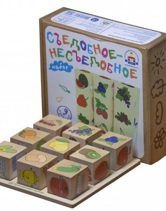 Миниатюра фотографии Деревянная игрушка краснокамская игрушка логическая игра съедобное-несъедобное