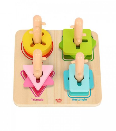 Деревянная игрушка Tooky Toy Разноцветные фигуры