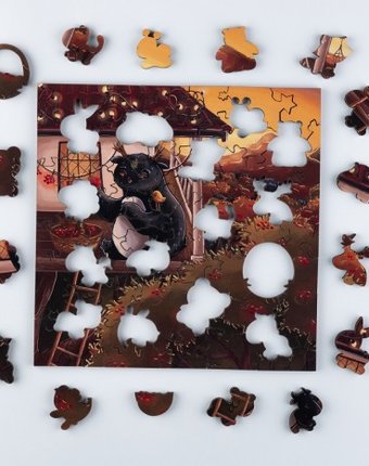 Миниатюра фотографии Деревянная игрушка mr.puzz набор пазлов собиратель огненной рябины