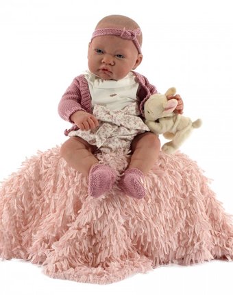 Munecas Antonio Juan  Кукла Реборн младенец Фелисидад в розовом 40 см