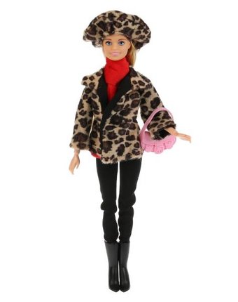 Миниатюра фотографии Карапуз кукла софия в леопардовом пальто и шапке 29 см
