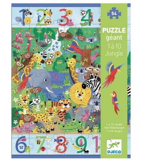 Djeco Пазл Джунгли 1-10 (54 детали)