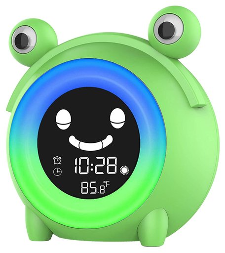 Часы будильник электронные LaLa-Kids с ночником и тренировкой сна Лягушонок