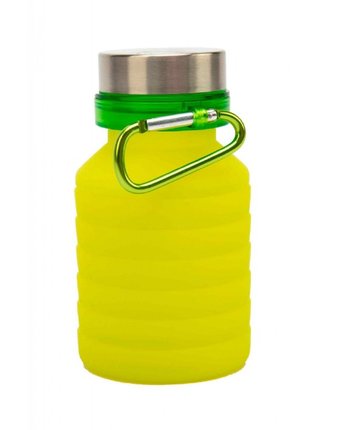 Миниатюра фотографии Bradex бутылка для воды силиконовая складная с крышкой и карабином 500 мл