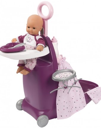 Миниатюра фотографии Smoby baby nurse набор для кормления и купания пупса в чемодане