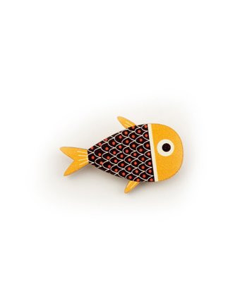 Миниатюра фотографии Значок орландо - рыбка желтая, 6.5 х 9.5 см