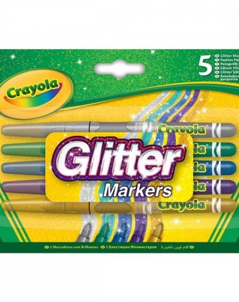 Миниатюра фотографии Фломастеры crayola блестящие 5 цветов