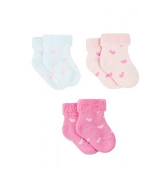 Носки детские, 3 пары, розовый, белый, ярко-розовый