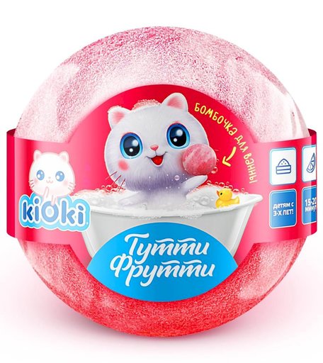 Бомбочка KIOKI для ванны Тутти-Фрутти, с 3 лет, 120 гр г