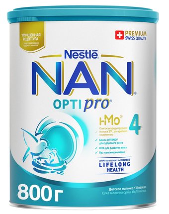 Детское молочко Нан Optipro® 4 с 18 месяцев, 800 г
