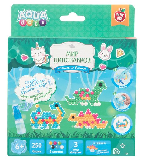 Набор для творчества PLAY ART AQUA dots Мир динозавров