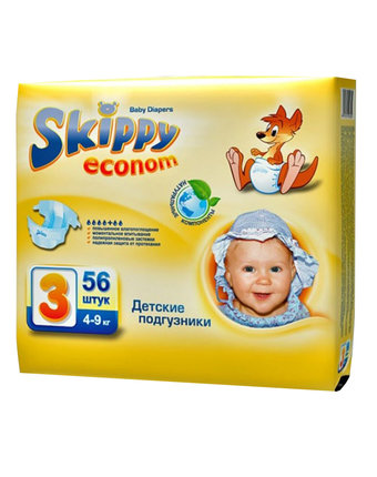 Подгузники Skippy Econom (4-9 кг) шт.
