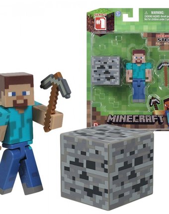 Minecraft Фигурка Стив Игрок с аксессуарами 8 см