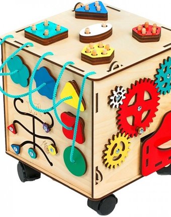 Деревянная игрушка Нумикон Игры Монтессори Бизи-куб на колесиках