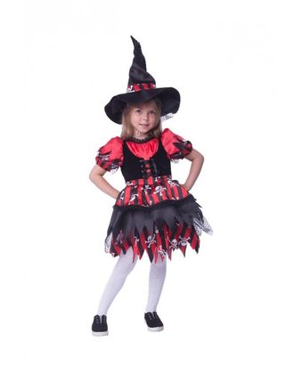 Миниатюра фотографии Пуговка карнавальный костюм ведьмочка сказочный маскарад