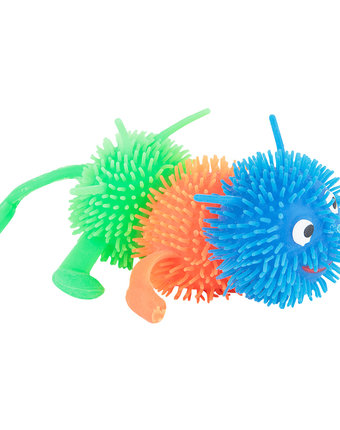Миниатюра фотографии Антистресс игрушка игруша гусеница сине-оранжево-зеленая