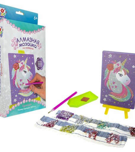 Набор для творчества 1Toy Art Единорог Алмазная мозаика