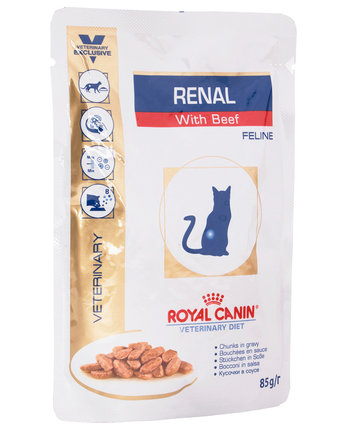 Миниатюра фотографии Диетический корм royal canin veterinary diet renal при почечной недостаточности, говядина, 85 г